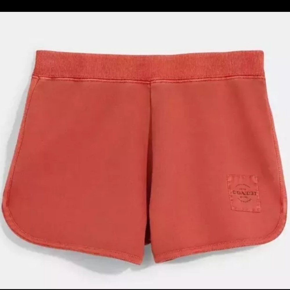 Coach Garment Dye Retro Sweatshorts Burnt Sienna Size Small NWT